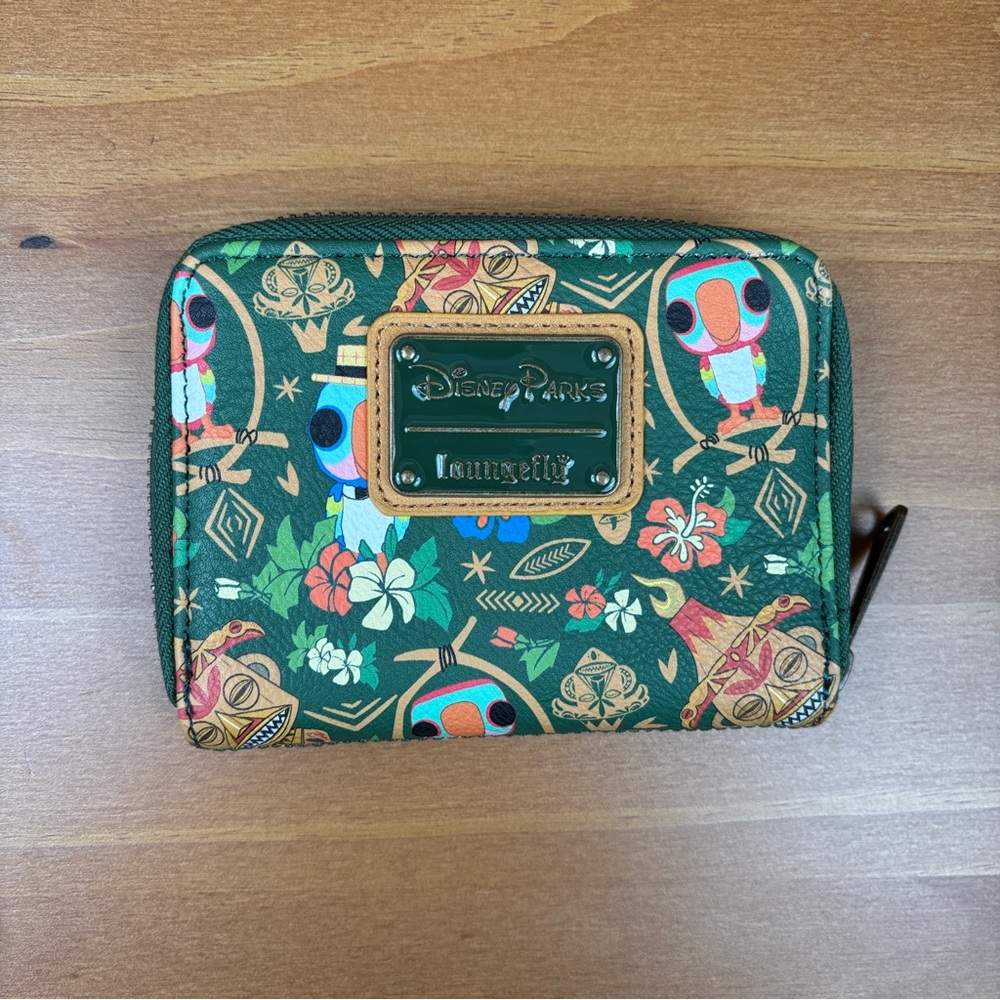 Loungefly Disney Parks Enchanted Tiki Room Tropical Green Wallet